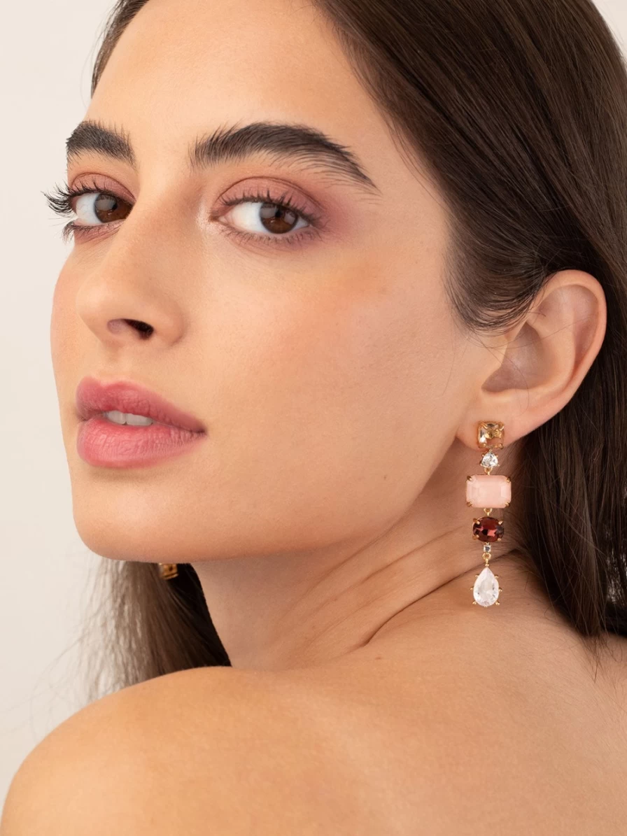 Olive & Piper Zahara Drop Earrings in Gold & Holly - Elegant Hoop Dangles
