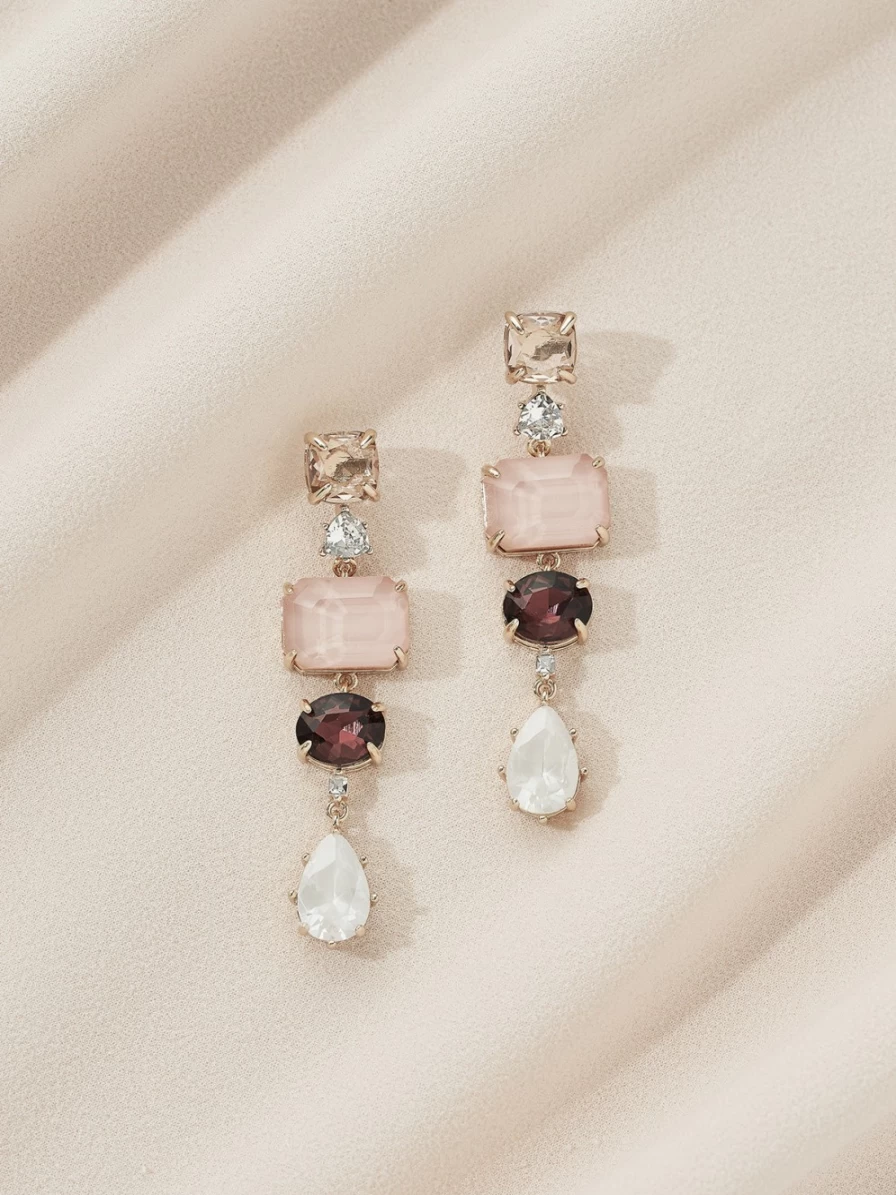 Olive & Piper Zahara Drop Earrings in Gold & Holly - Elegant Hoop Dangles