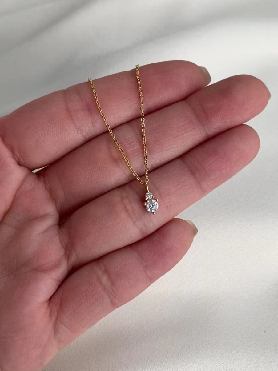 Olive & Piper Demi-Fine Jewelry Meja Pendant Necklace - Elegant & Dainty Gold Pendant