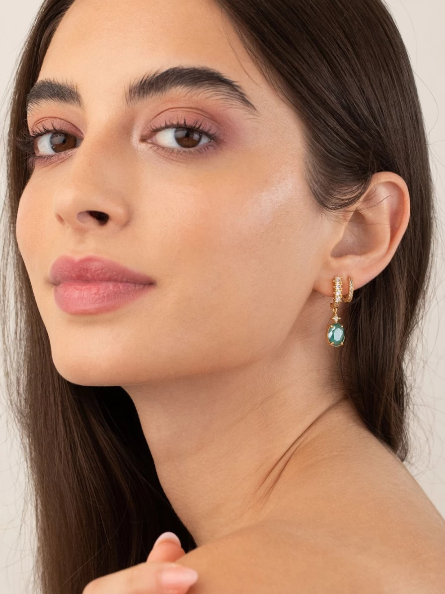 "Olive & Piper Gold & Juniper Éclair Earrings – Elegant Dangle Earrings"