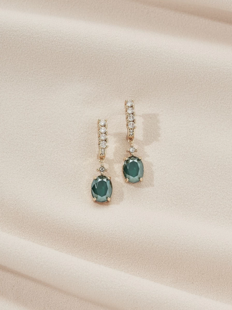 "Olive & Piper Gold & Juniper Éclair Earrings – Elegant Dangle Earrings"