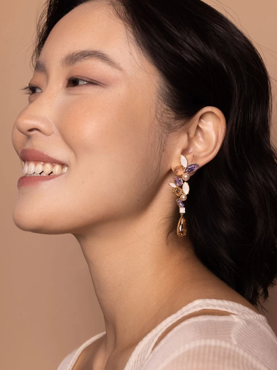 "Olive & Piper Zofia Drops Earrings - Special Edition in Gold & Sorbet"