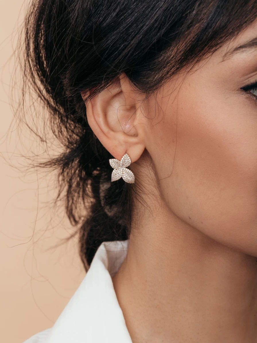 Olive & Piper Mini Primrose Stud Earrings - Delicate Floral Studs for Women