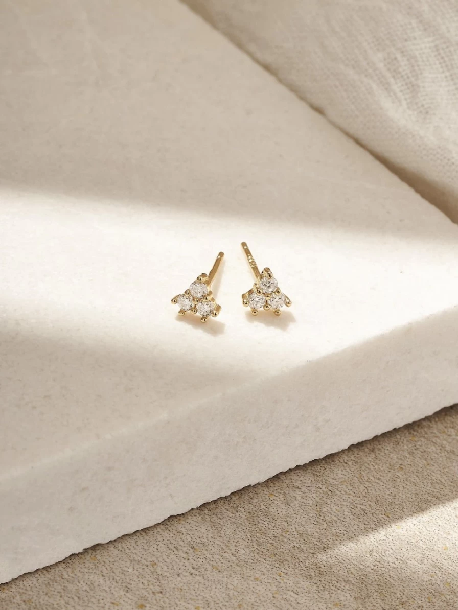 Olive & Piper Kara Demi-Fine Gold Stud Earrings for Women - Minimalist Hoop Earrings