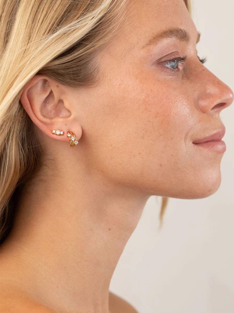 Olive & Piper Aurora Stud Earrings Set - Sparkling Cubic Zirconia Studs for Women