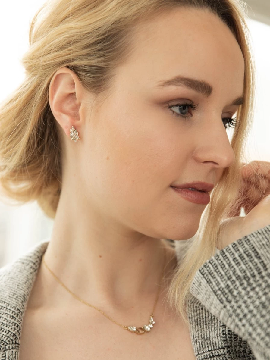 "Olive & Piper Vimi Stud Earrings – Elegant Gold Hoop Studs for Women"