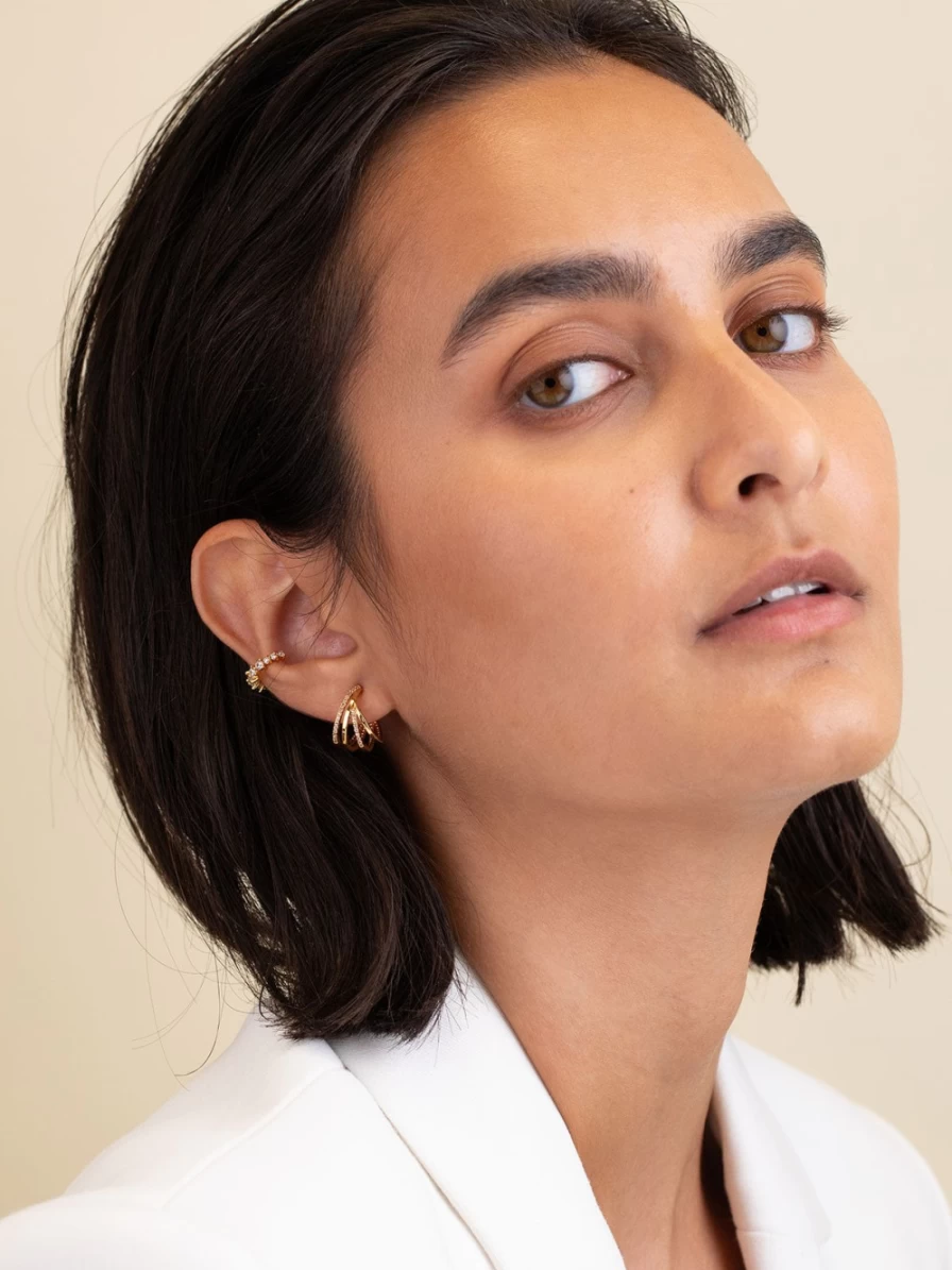 Olive & Piper Benji Huggie Hoops - Gold Huggie Earrings for Women