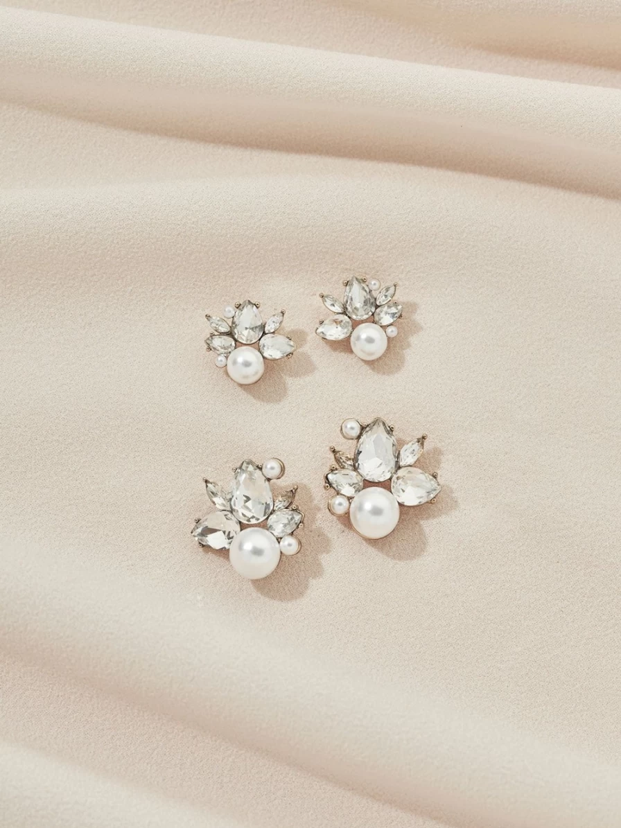 "Olive & Piper Mini Bordeaux Stud Earrings - Elegant Gold Studs for Women"