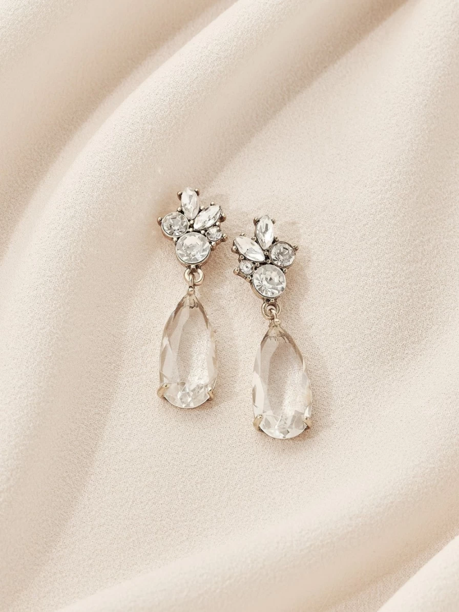 Olive & Piper Tuyet Drops - Elegant Cubic Zirconia Earrings for Women, Hypoallergenic Studs, Perfect Gift for Her