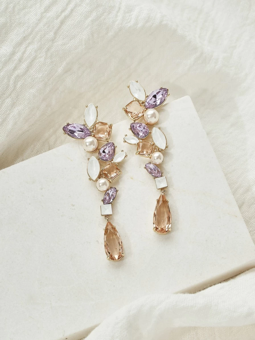 "Olive & Piper Zofia Drops Earrings in Gold & Sorbet | Special Edition"