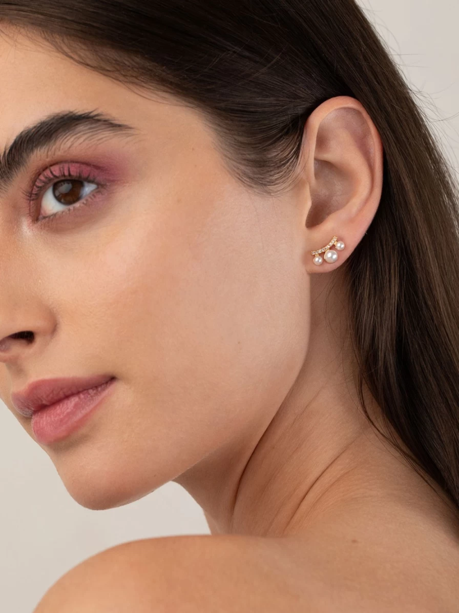 "Olive & Piper Sasha Stud Earrings Set - Elegant Gold Studs for Women"