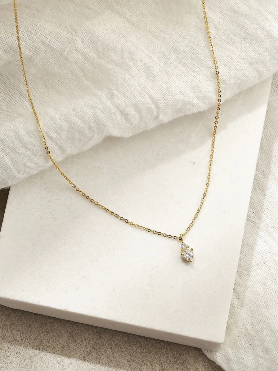 Olive & Piper Demi-Fine Jewelry Meja Pendant Necklace - Elegant & Dainty Gold Plated Chain