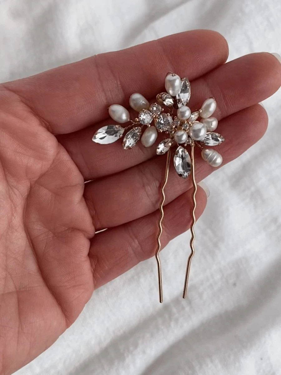 Olive & Piper Zoe Hair Pin - Elegant Hair Clip for Women, Gold Hair Accessories for Wedding & Everyday Style