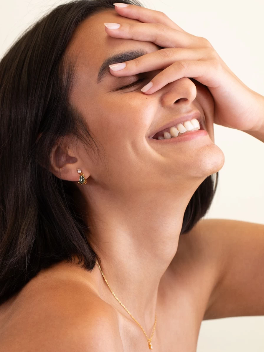 Olive & Piper Gold Tuileries Petite Stud Earrings Set - Minimalist Hoop Earrings for Women