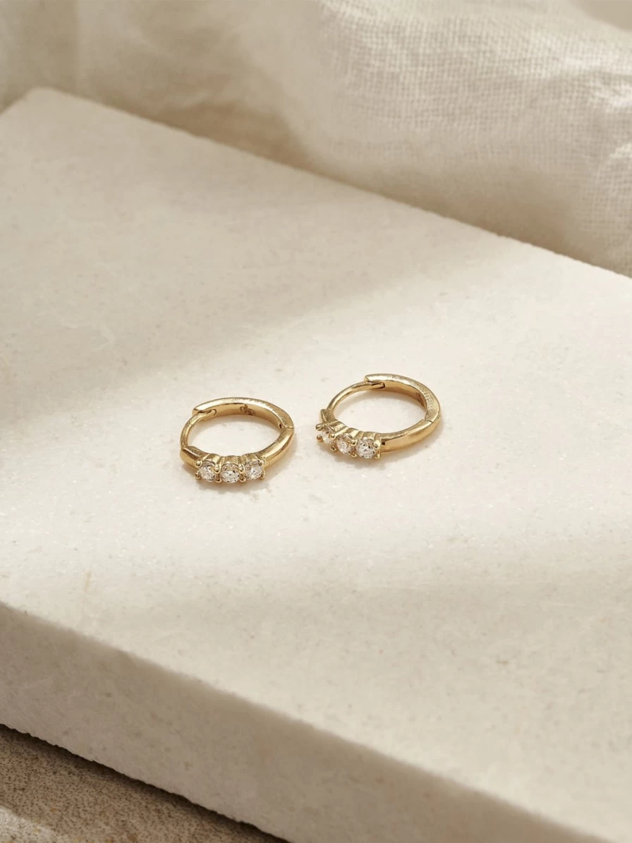 Olive & Piper Taryn Hoops Demi-Fine Gold Earrings for Women