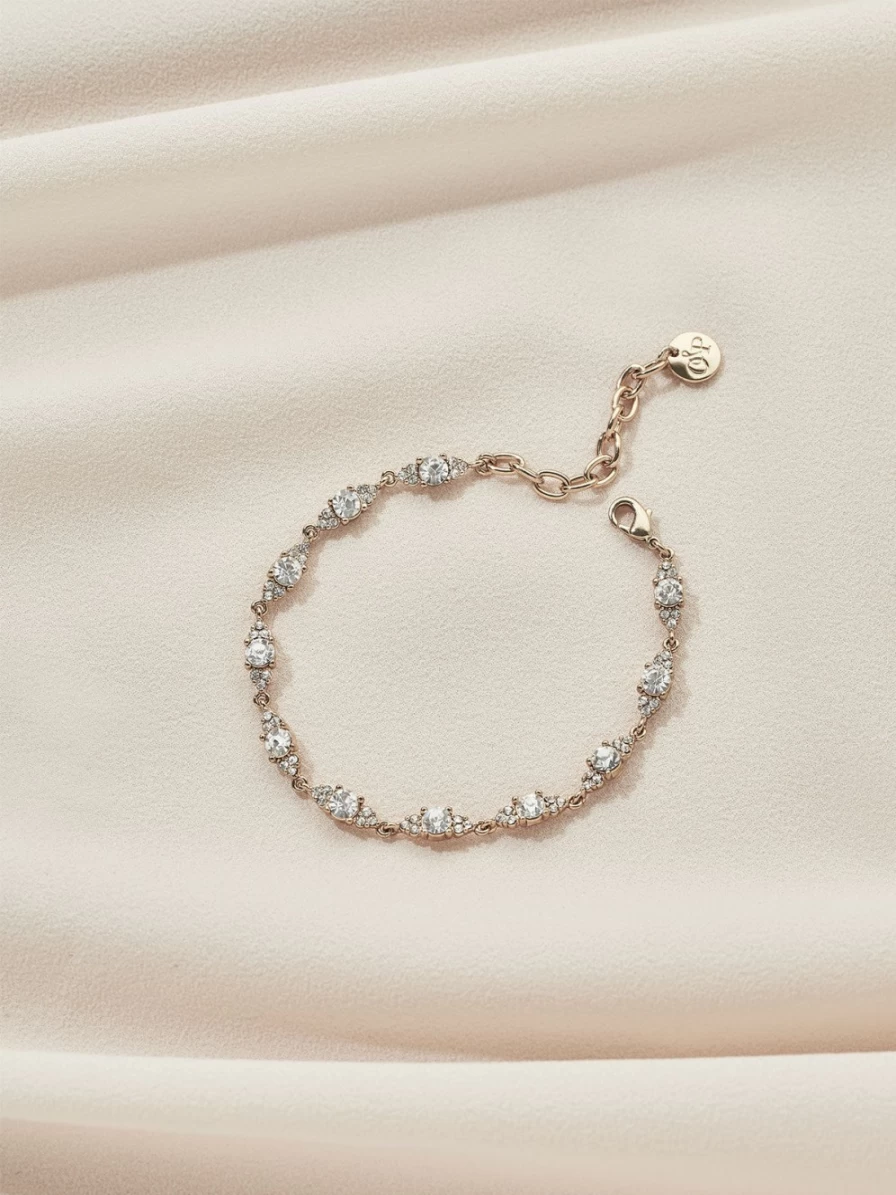 Olive & Piper Mini Chloe Bracelet - Dainty Gold-Tone Adjustable Chain Bangle for Women