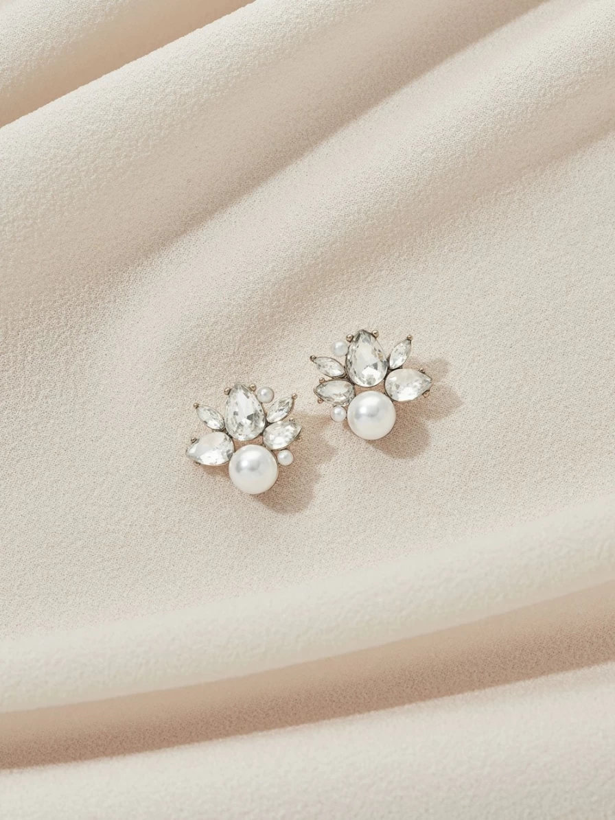 "Olive & Piper Mini Bordeaux Stud Earrings - Elegant Gold Hoop Studs"