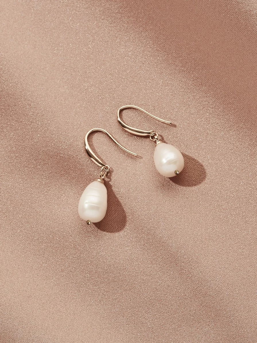 Olive & Piper Gold Prado Pearl Drop Earrings