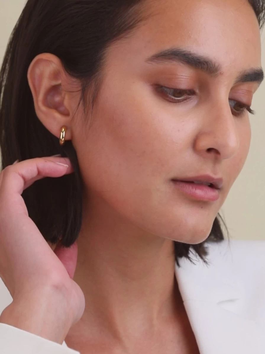 Olive & Piper Baby Icon Hoops - Minimalist Gold Hoop Earrings for Women