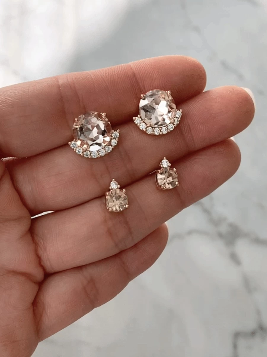 "Olive & Piper Blush Coco Earrings Set – Elegant Rose Gold Hoop Earrings for Women"