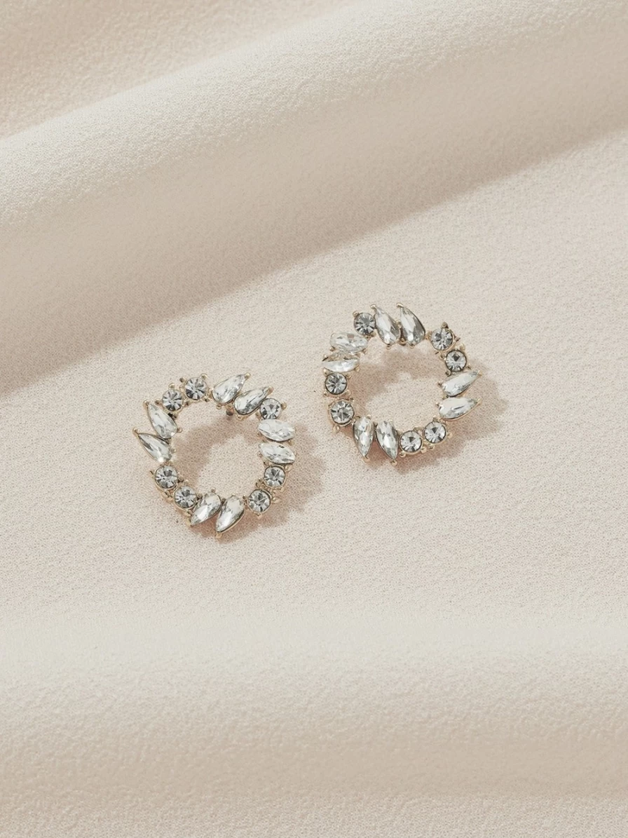 Olive & Piper Della Gold Stud Earrings - Elegant Minimalist Hoop Earrings for Women