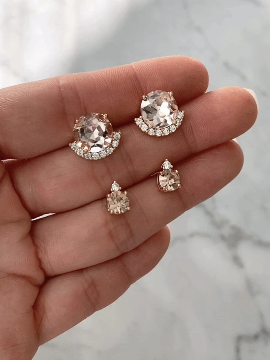 "Olive & Piper Blush Coco Earrings Set – Elegant Rose Gold Hoop Earrings"
