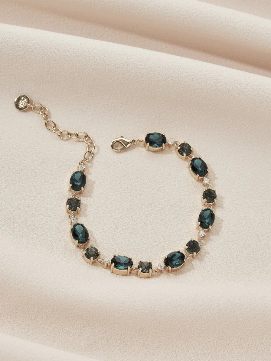 Olive & Piper Roma Gold & Juniper Beaded Bracelet - Elegant Stackable Bangle for Women