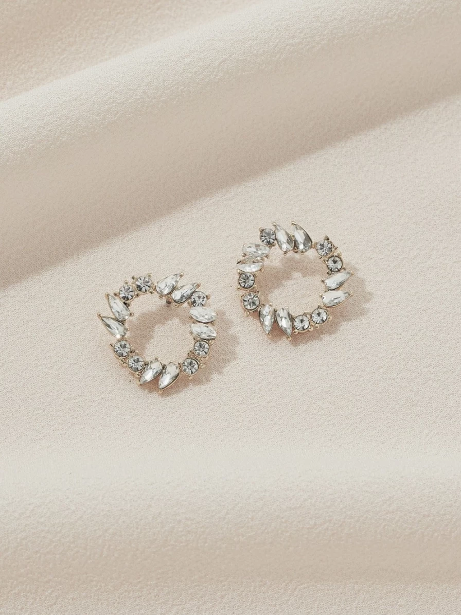 Olive & Piper Della Gold Stud Earrings - Elegant Gold-Tone Studs for Women