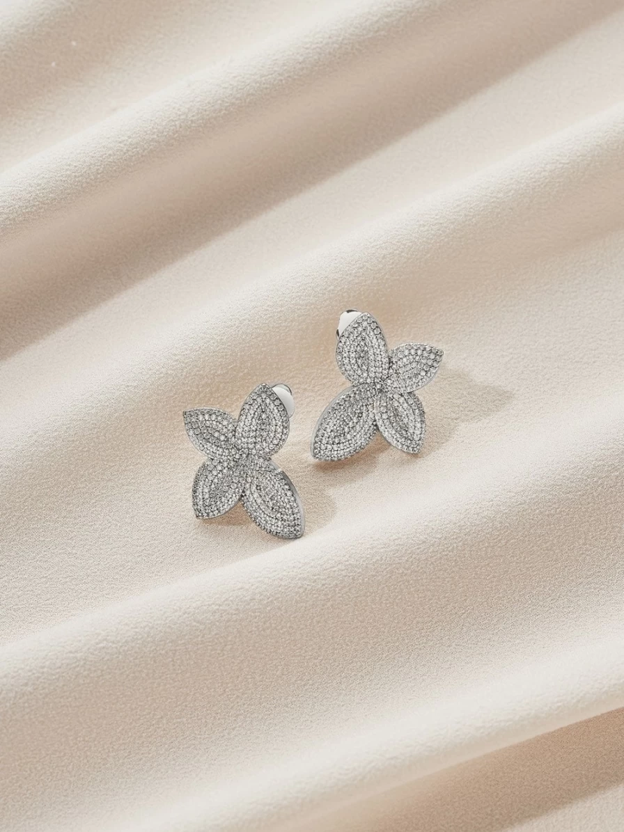 Olive & Piper Primrose Clip-On Stud Earrings - Gold Plated Flower Design