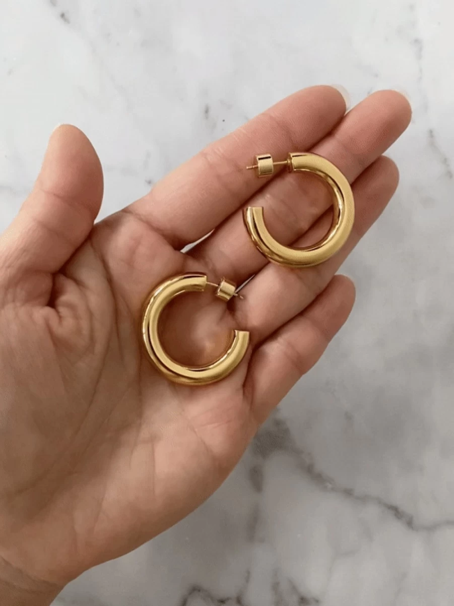 Olive & Piper Gold Icon Hoops - Elegant Gold Hoop Earrings for Women
