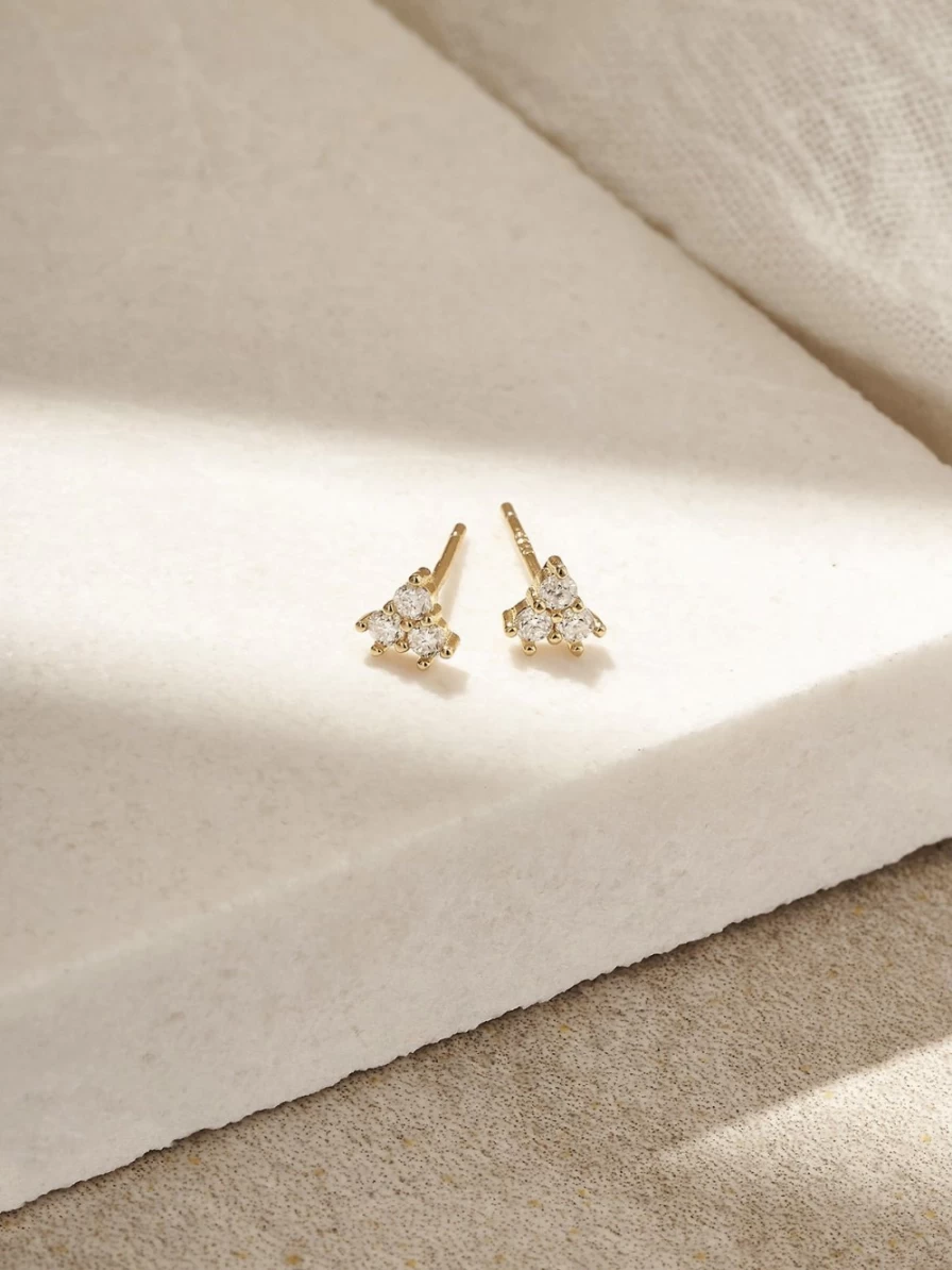 Olive & Piper Kara Demi-Fine Gold Stud Earrings - Minimalist Hoop Studs for Everyday Wear