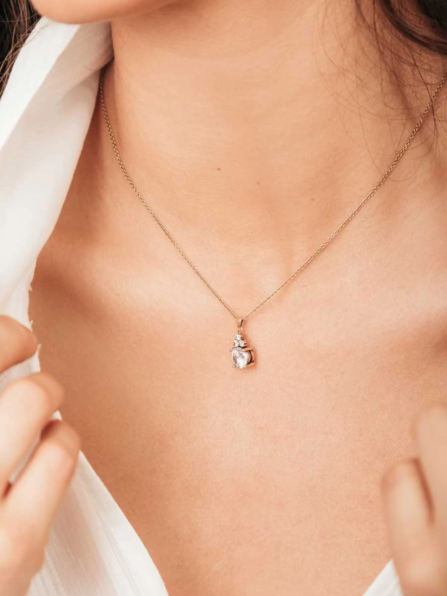 "Olive & Piper Chloe Gold Pendant Necklace - Elegant Layering Jewelry"