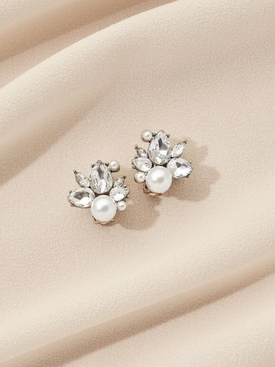 Olive & Piper Gold Bordeaux Clip-On Stud Earrings