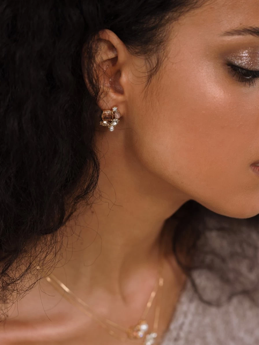 "Olive & Piper Leonie Stud Earrings – Elegant Gold Studs for Women"