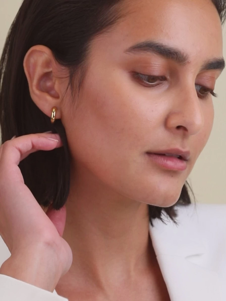 Olive & Piper Baby Icon Hoops - Minimalist Gold Hoop Earrings for Women