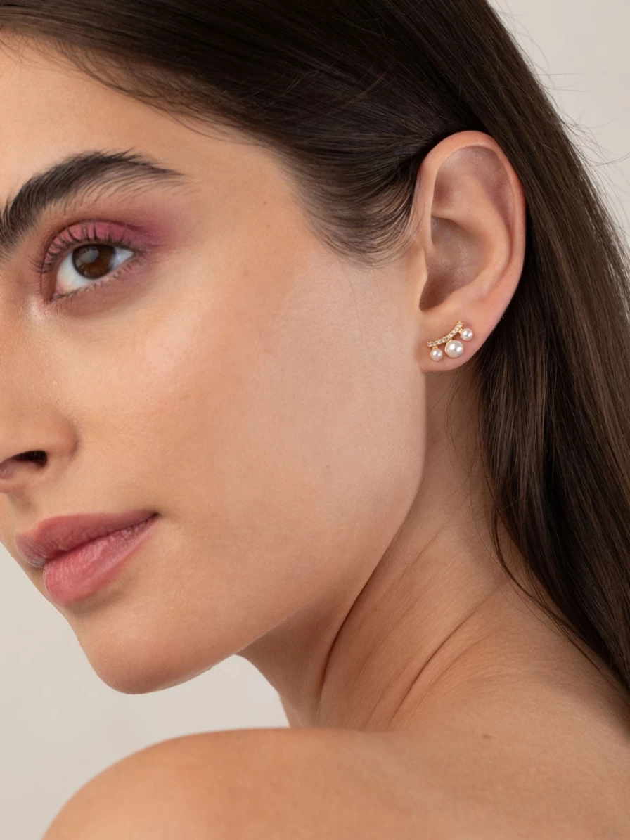 Olive & Piper Sasha Stud Earrings Set - Gold Plated Cubic Zirconia Studs
