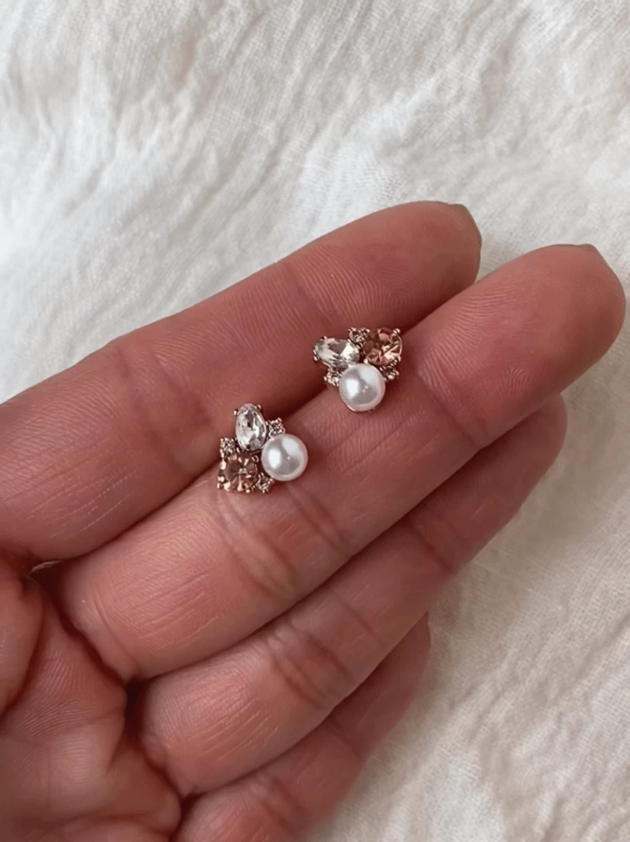 Olive & Piper Ayla Gold Stud Earrings - 14K Gold Plated Studs for Women
