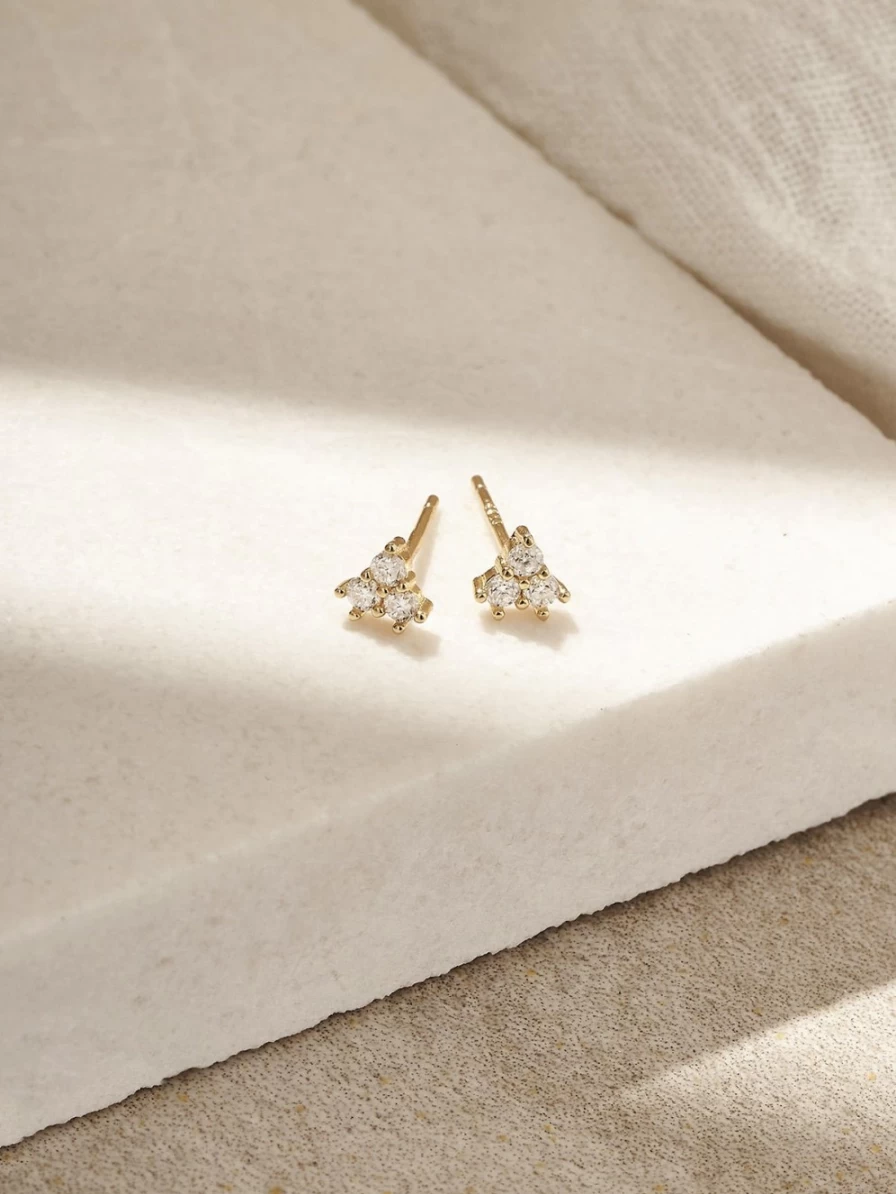 Olive & Piper Kara Demi-Fine Gold Stud Earrings for Women - Minimalist Hoop Earrings