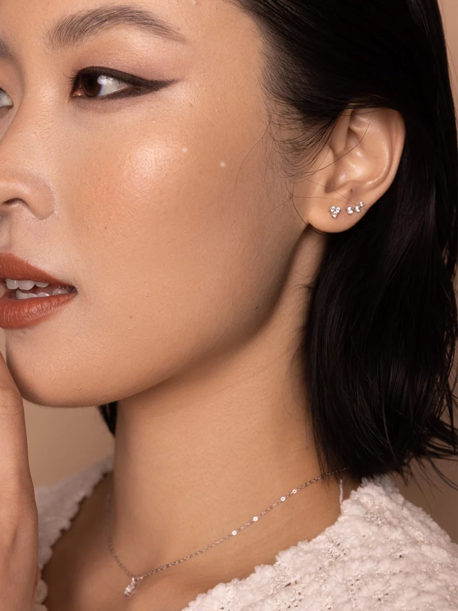 Olive & Piper Kara Demi-Fine Gold Stud Earrings for Women - Minimalist Hoop Earrings