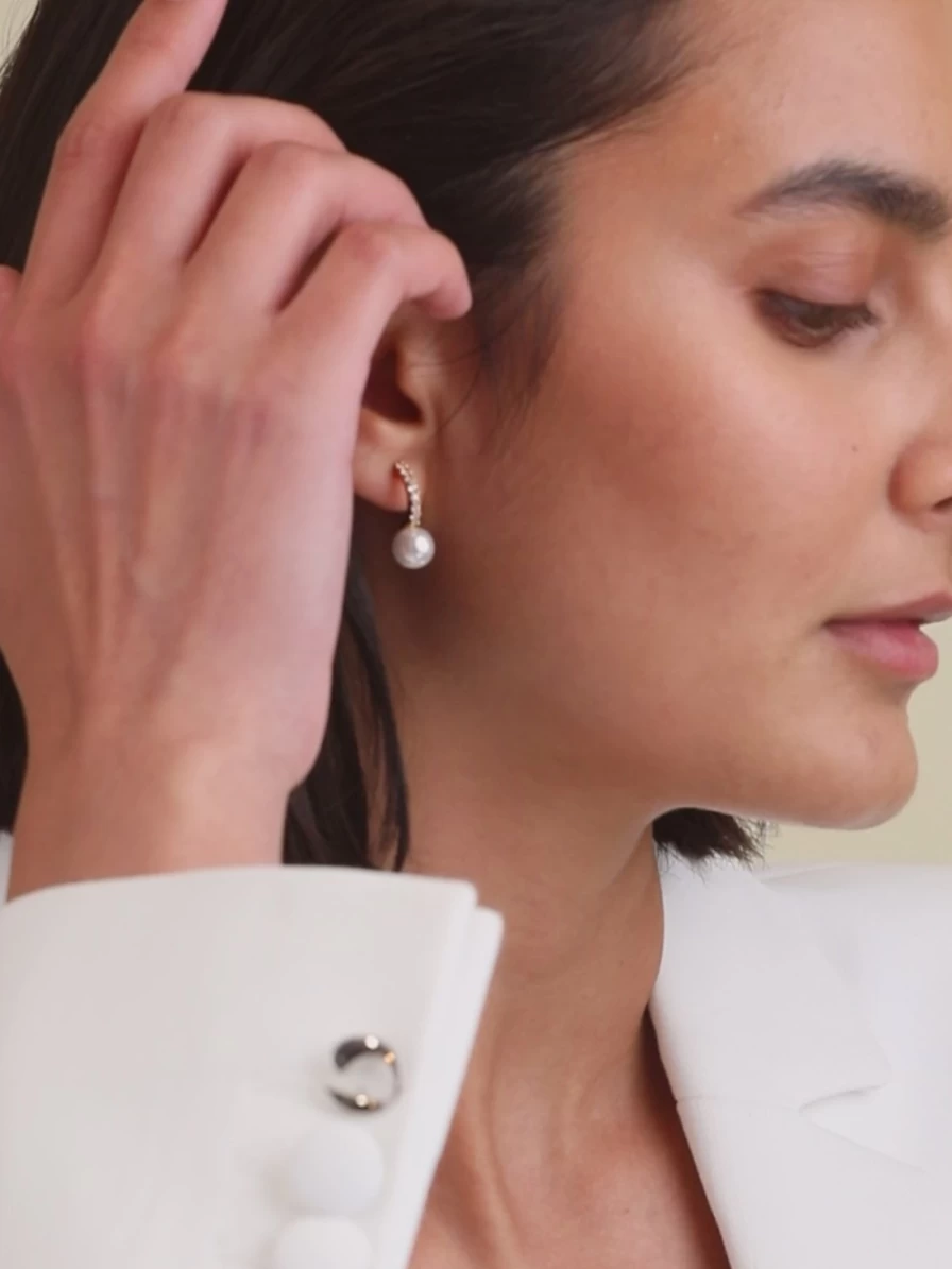 Olive & Piper Malia Half Hoop Earrings - Gold Plated Dainty Hoops for Women